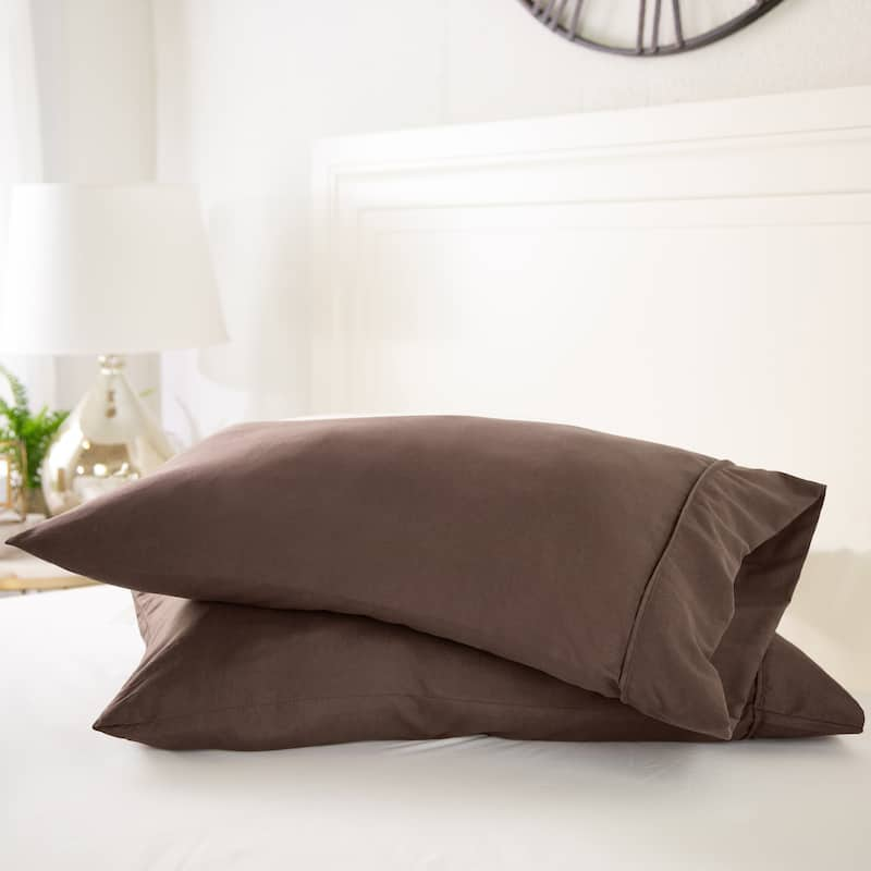 Luxury Ultra Soft 2 Piece Pillow Case Set by Becky Cameron - King - Cocoa