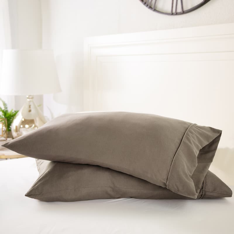 Luxury Ultra Soft 2 Piece Pillow Case Set by Becky Cameron - King - Sandalwood