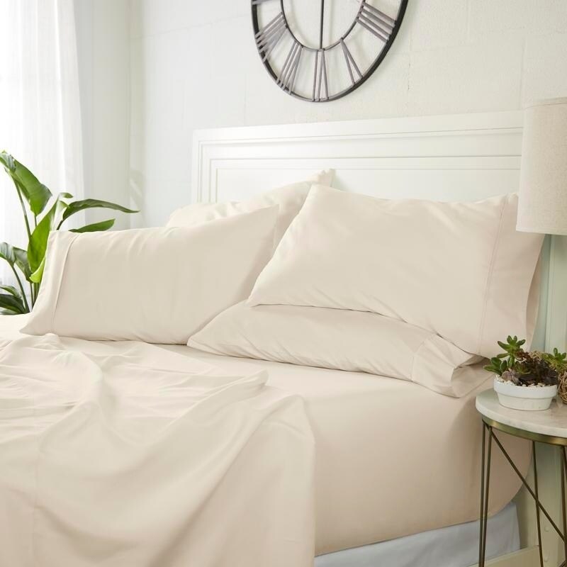 Luxury Home 6-Piece Bed Sheets Set: Queen/Khaki