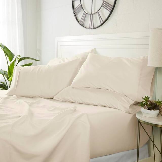 Luxury Ultra Soft 6-piece Bed Sheet Set by Home Collection - Twin - Vanilla
