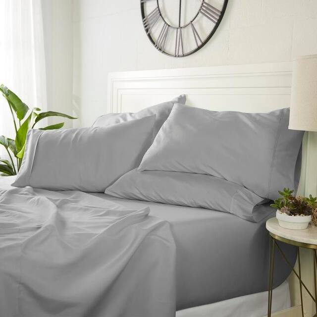 Luxury Ultra Soft 6-piece Bed Sheet Set by Home Collection - Queen - Harbor Gray