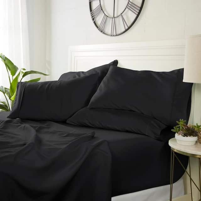 Luxury Ultra Soft 6-piece Bed Sheet Set by Home Collection - California King - Onyx