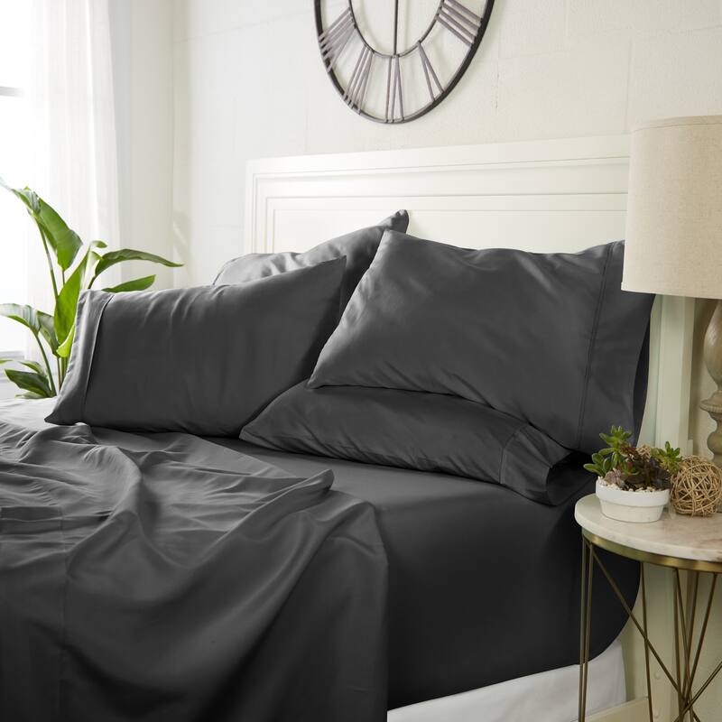 Luxury Ultra Soft 6-piece Bed Sheet Set by Simply Soft - Twin XL - Onyx