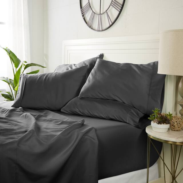 Luxury Ultra Soft 6-piece Bed Sheet Set by Home Collection - Twin - Onyx