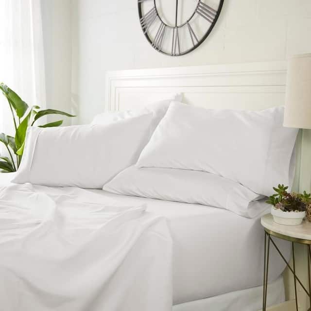 Luxury Ultra Soft 6-piece Bed Sheet Set by Home Collection - California King - Snow White