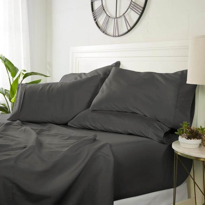 Luxury Ultra Soft 6-piece Bed Sheet Set by Home Collection - Queen - Slate