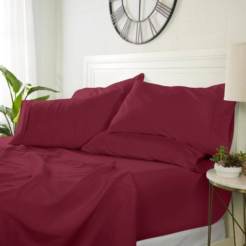 Luxury Ultra Soft 6-piece Bed Sheet Set by Simply Soft - King - Cabernet