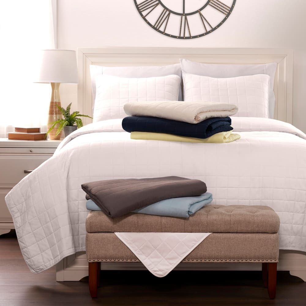 Luxury Ultra Soft Square Quilted Coverlet Set