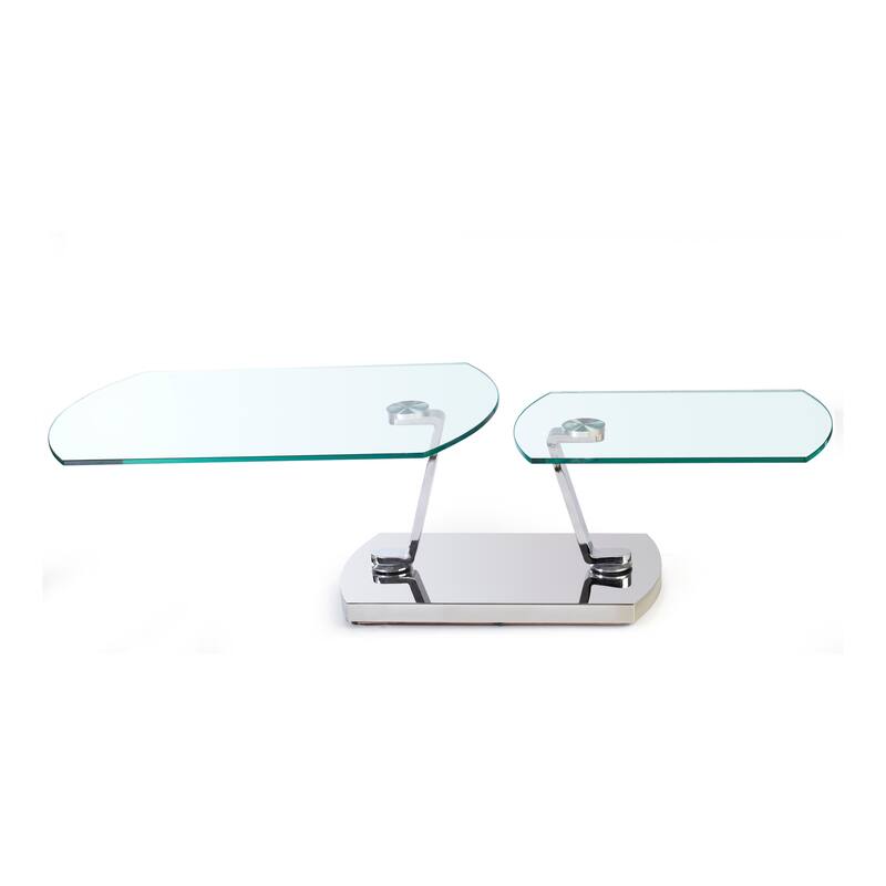 Somette 6208 Glass and Metal Motion Cocktail Table