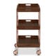 preview thumbnail 3 of 5, Highland Contemporary Walnut Metal 3-Shelf Kitchen Cart by The Curated Nomad