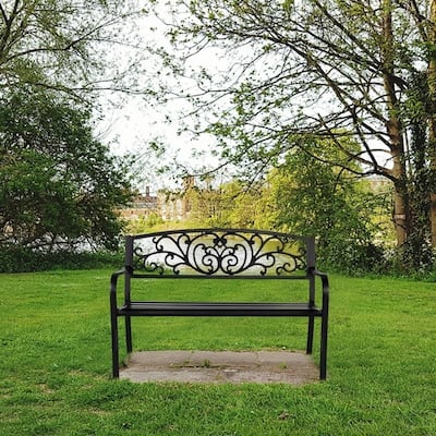 Courtyard Garden Backyard Iron Bench - N/A