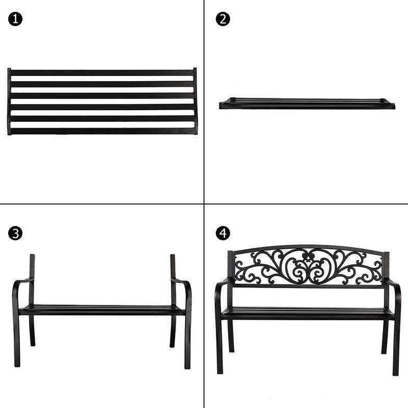Courtyard Garden Backyard Iron Bench