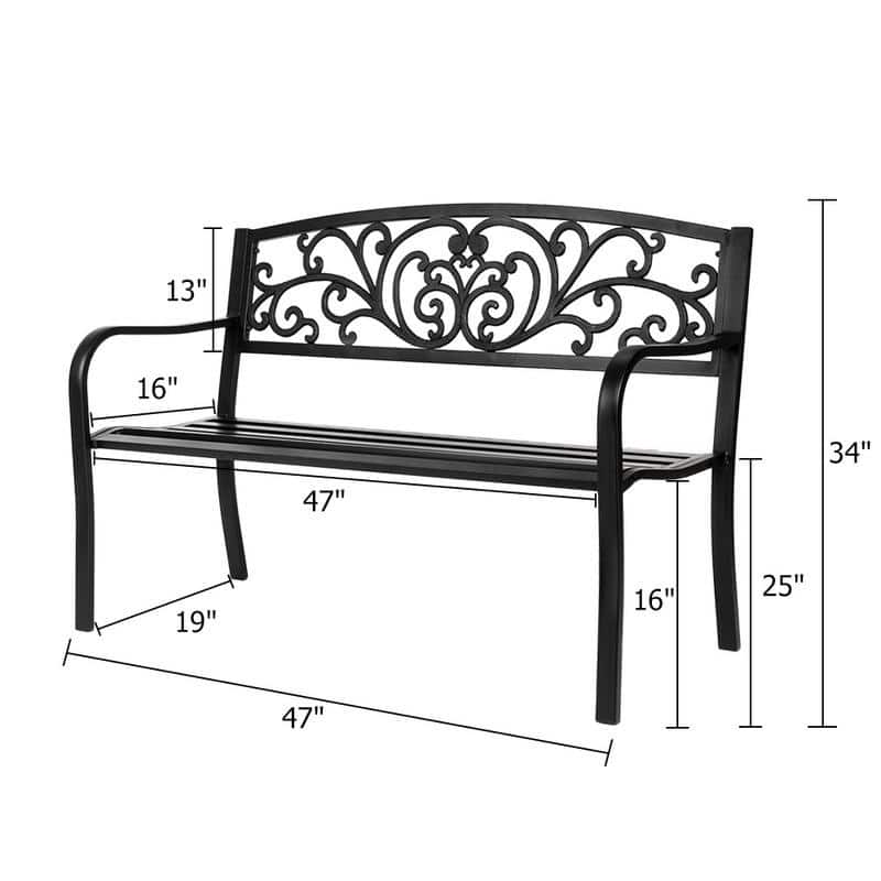 Courtyard Garden Backyard Iron Bench