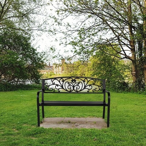 Courtyard Garden Backyard Iron Bench - N/A