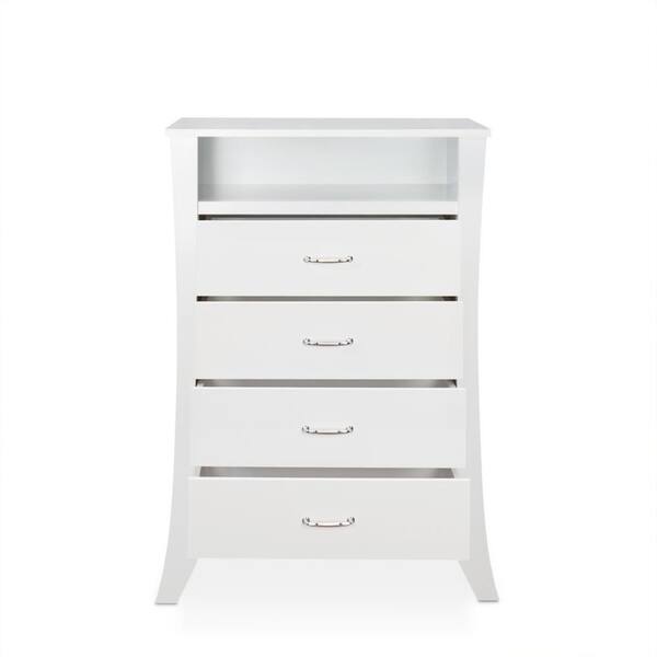 Shop Wooden Four Drawers Chest With Open Top Compartment And