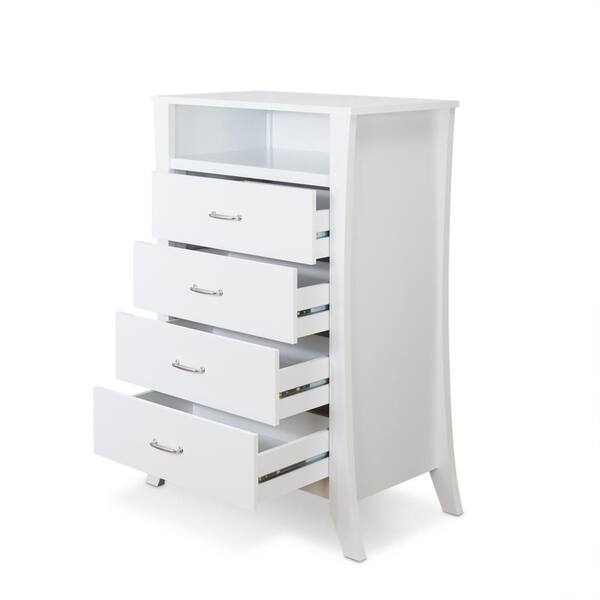 Shop Wooden Four Drawers Chest With Open Top Compartment And