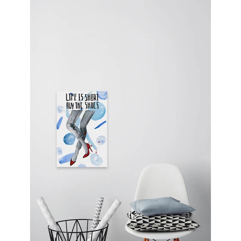 'Life Is Short Buy the Shoes II' Painting Print on Wrapped Canvas - Multi-Color