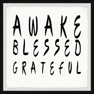 'Awake Blessed Grateful' Framed Painting Print - Multi-Color - Bed Bath ...