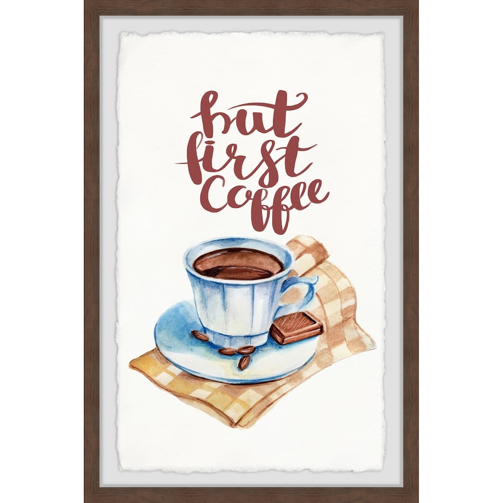 But First Coffee III' Framed Painting Print - Multi-Color