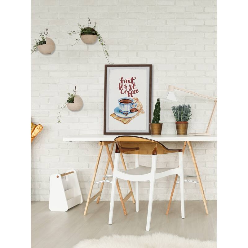 But First Coffee III' Framed Painting Print - Multi-Color