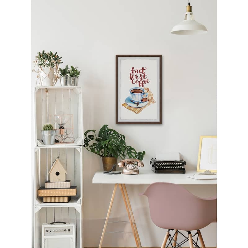But First Coffee III' Framed Painting Print - Multi-Color