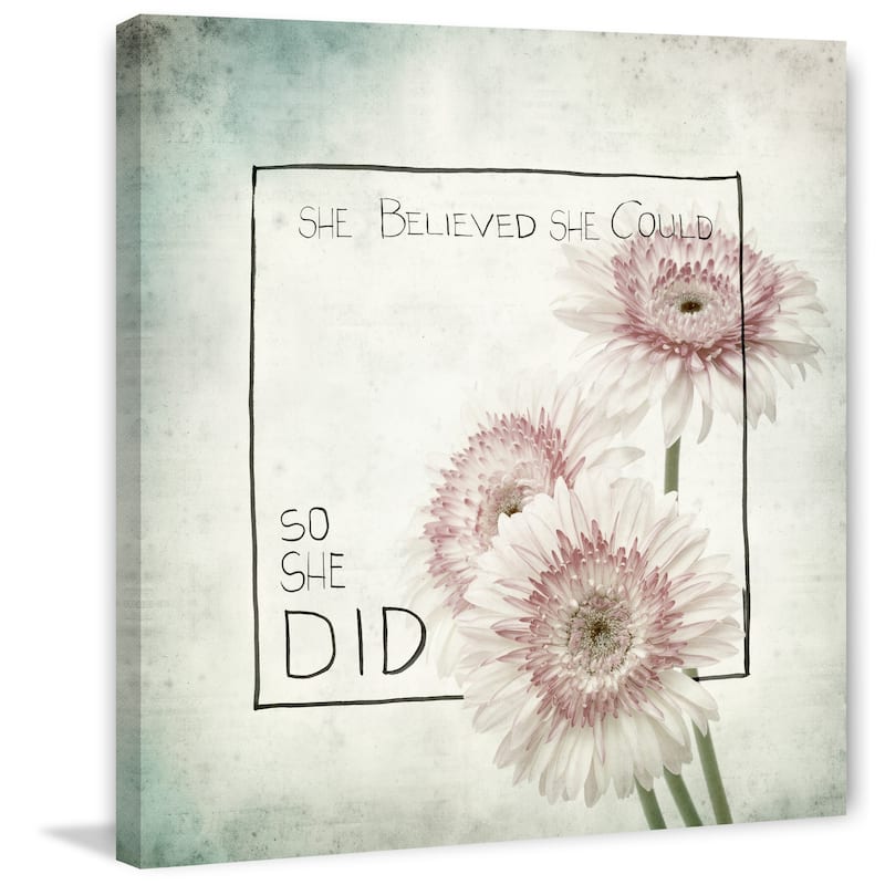 'She Believed She Could so She Did IV' Painting Print on Wrapped Canvas - Multi-Color