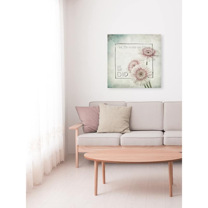 'She Believed She Could so She Did IV' Painting Print on Wrapped Canvas - Multi-Color