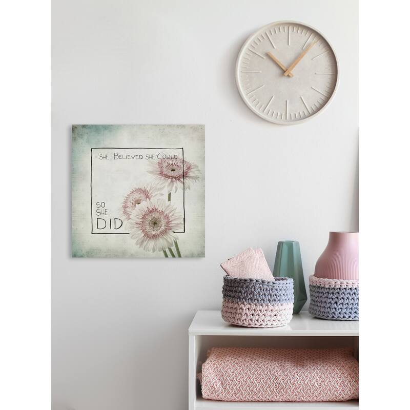 'She Believed She Could so She Did IV' Painting Print on Wrapped Canvas - Multi-Color