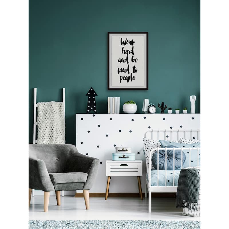 'Work Hard and Be Kind' Framed Painting Print - Multi-Color