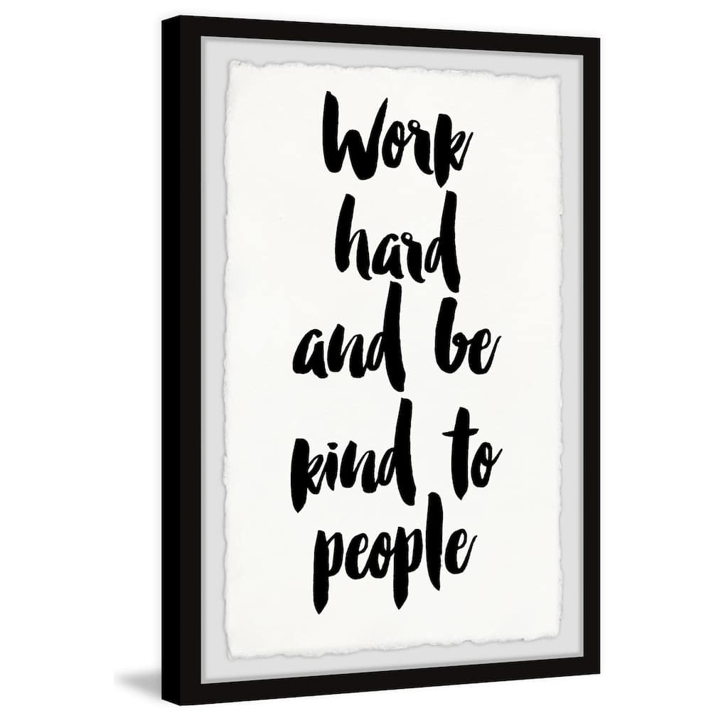 'Work Hard and Be Kind' Framed Painting Print - Multi-Color