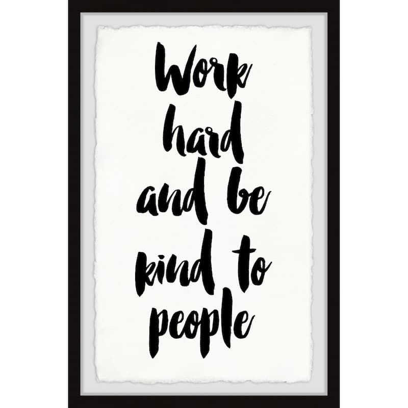 'Work Hard and Be Kind' Framed Painting Print - Multi-Color