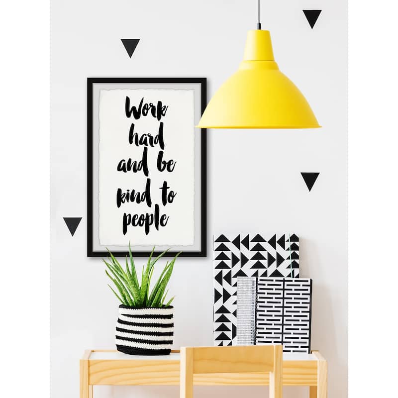 'Work Hard and Be Kind' Framed Painting Print - Multi-Color