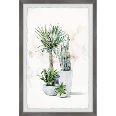 'Green Plants Shrub II' Framed Painting Print - Multi-Color