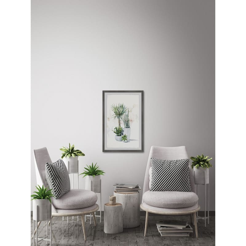 'Green Plants Shrub II' Framed Painting Print - Multi-Color