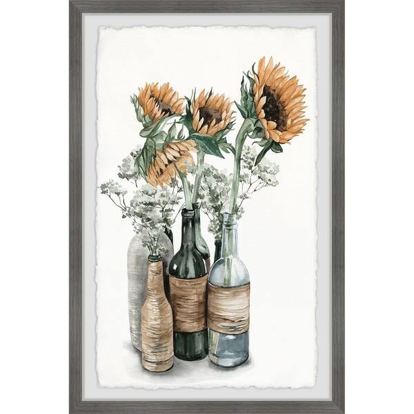 Marmont Hill Handmade Sunflower Centerpiece Framed Print Overstock 28072816