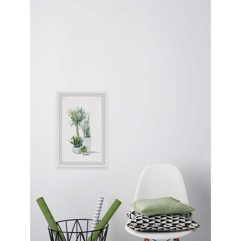 'Green Plants Shrub' Framed Painting Print - Multi-Color