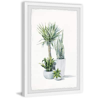 'Green Plants Shrub' Framed Painting Print - Multi-Color