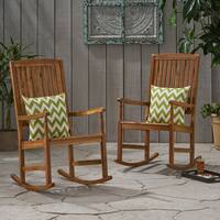 Arcadia Outdoor Acacia Wood Rocking Chairs (Set of 2) by Christopher Knight Home