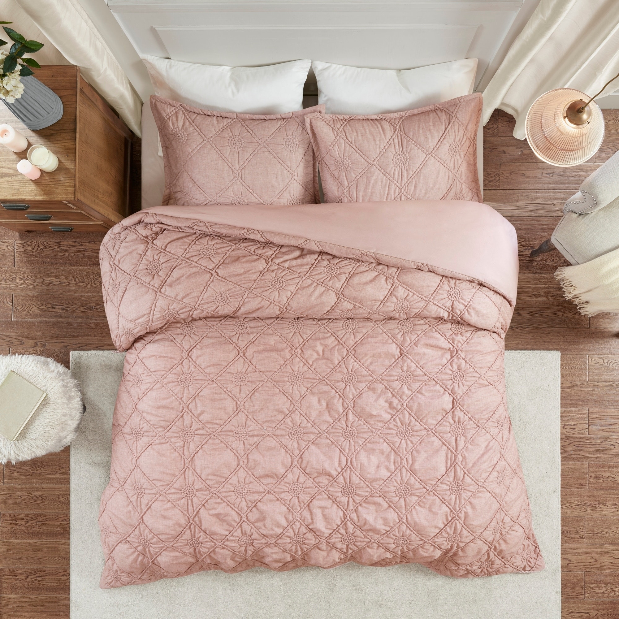 dusty rose pink comforter
