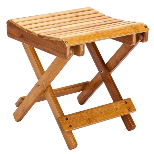 Shop Children's Multifunctional Folding Bath Bench Bamboo Stool