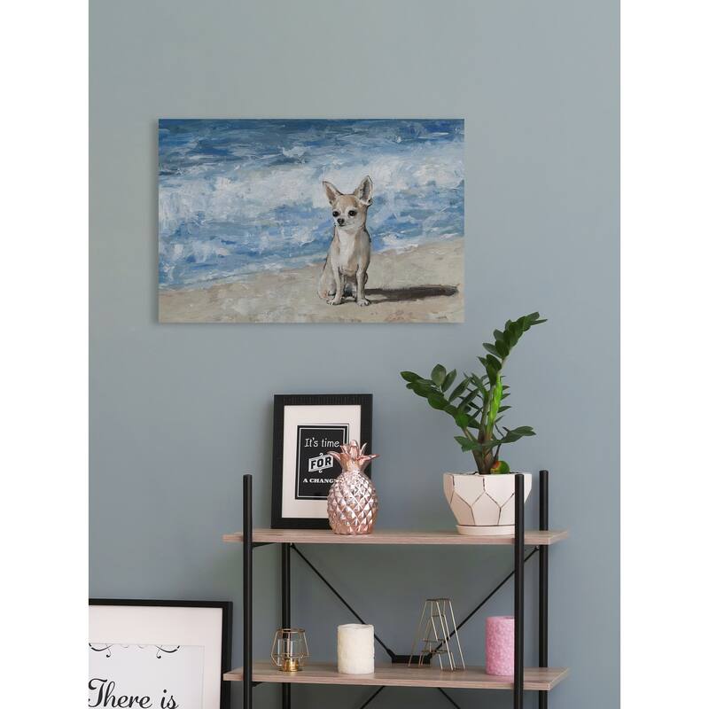 The Gray Barn Handmade Sad Chihuahua Print on Wrapped Canvas - Multi-Color