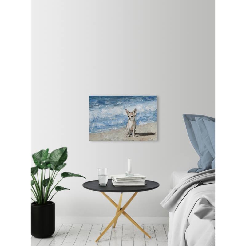 The Gray Barn Handmade Sad Chihuahua Print on Wrapped Canvas - Multi-Color
