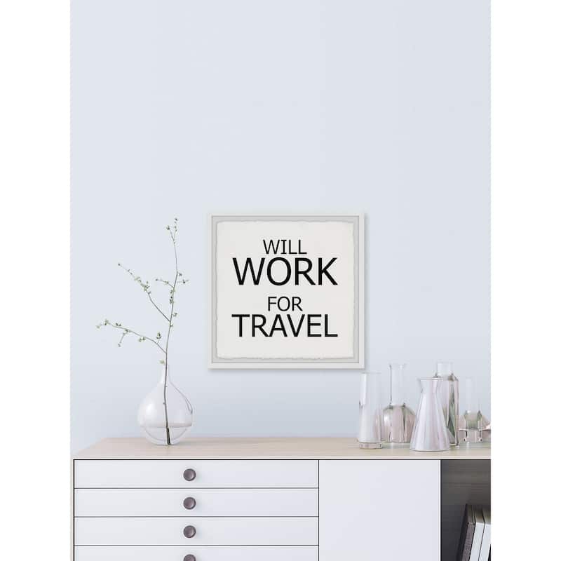 'Will Work for Travel' Framed Painting Print - Multi-Color