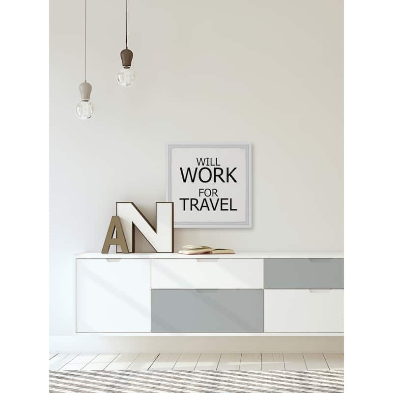 'Will Work for Travel' Framed Painting Print - Multi-Color