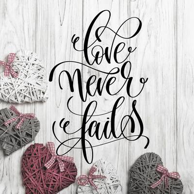 'Love Never Fails VI' Painting Print on Wrapped Canvas - Multi-Color