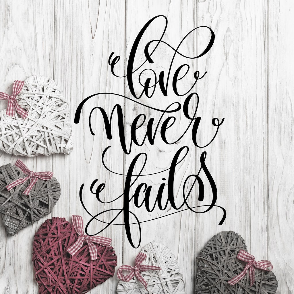 'Love Never Fails VI' Painting Print on Wrapped Canvas - Multi-Color