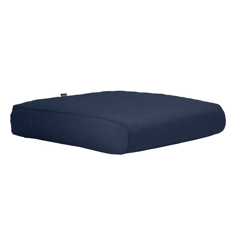Classic Accessories Montlake Water-Resistant 21 x 20 x 4 Inch Wide Back Lounge Quilted Cushion Cover, Navy