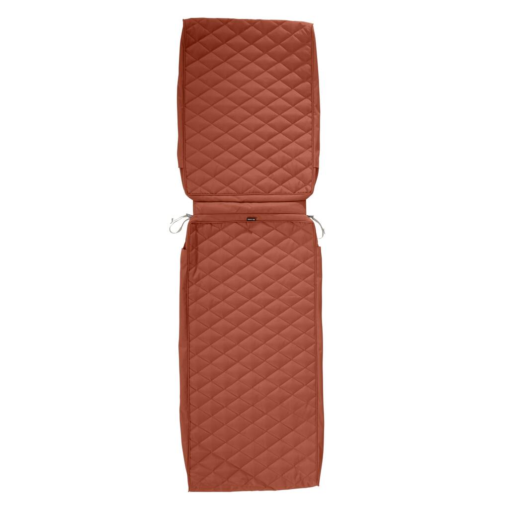 Classic Accessories Montlake® FadeSafe® Rectangle Chaise Seat Quilted Lounge Cushion Cover, Spice