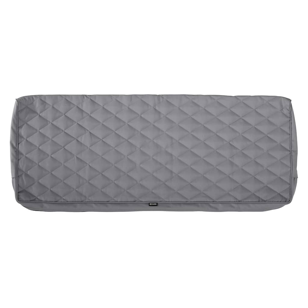 Classic Accessories Montlake Water-Resistant 42 x 18 x 3 Inch Patio Bench/Settee Quilted Cushion Cover, Grey