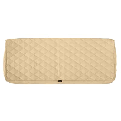 Classic Accessories Montlake Water-Resistant 42 x 18 x 3 Inch Patio Bench/Settee Quilted Cushion Cover, Chamomile